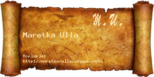 Maretka Ulla névjegykártya